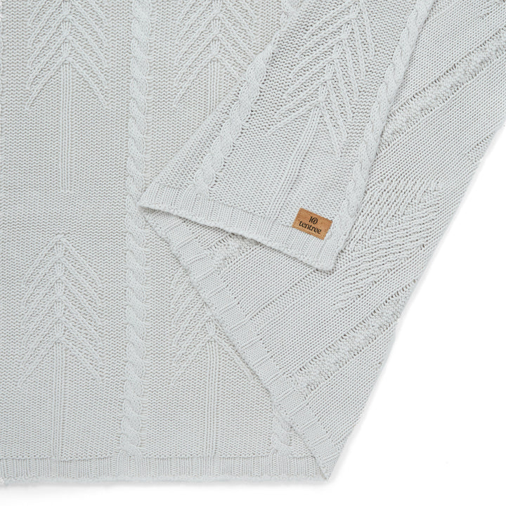 Tentree Cotton Cable Blanket Hi Rise Grey
