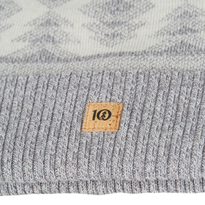 Tentree Intarsia Pom Beanie Hi Rise Grey Marled/Elm White Marled