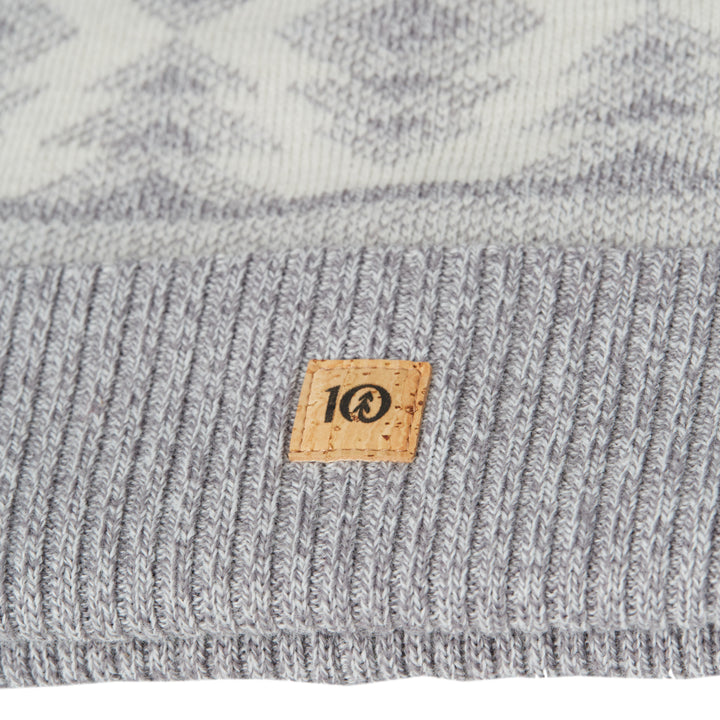 Tentree Intarsia Pom Beanie Hi Rise Grey Marled/Elm White Marled