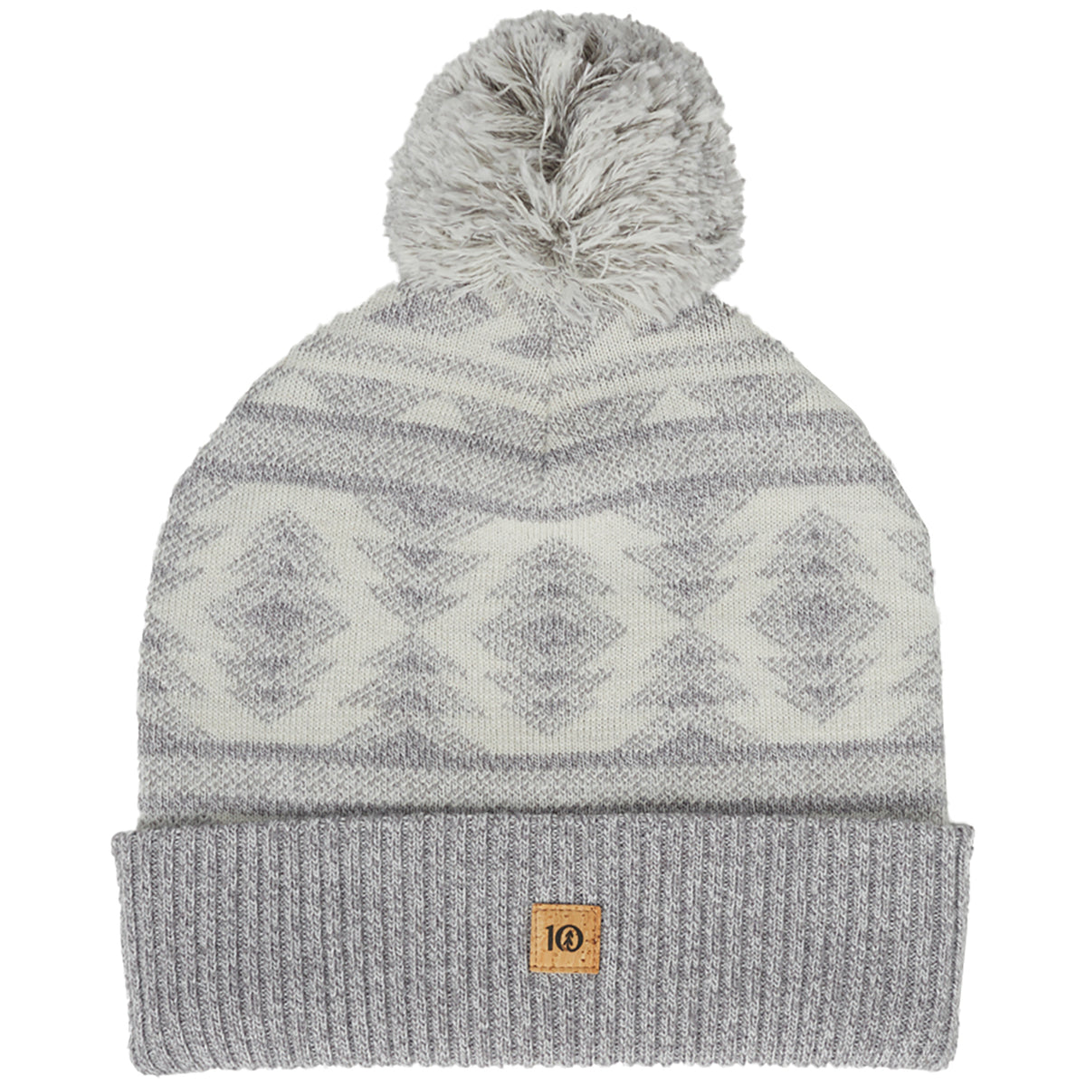 Tentree Intarsia Pom Beanie Hi Rise Grey Marled/Elm White Marled