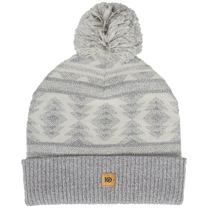 Tentree Intarsia Pom Beanie Hi Rise Grey Marled/Elm White Marled