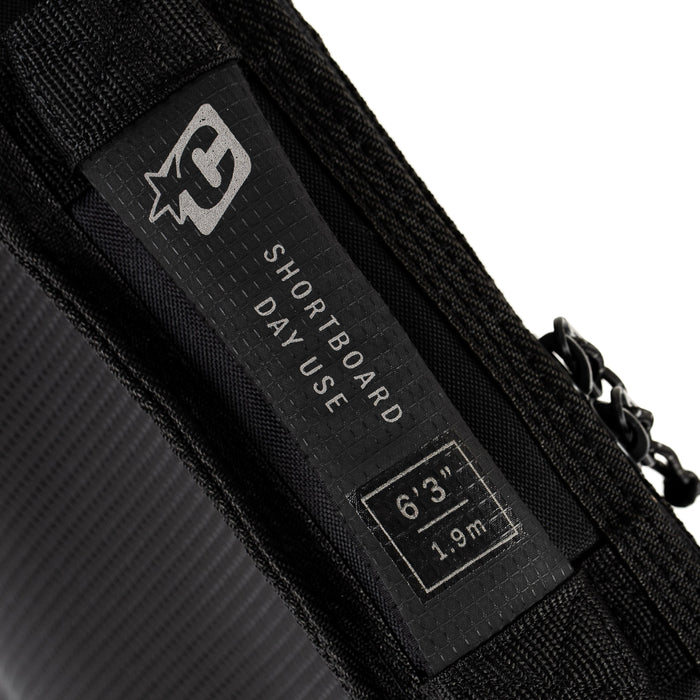 Creatures of Leisure Shortboard Day Use Surfboard Bag Black Silver