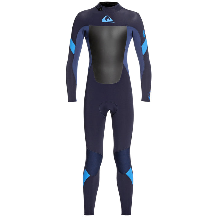 Quiksilver 4/3 Syncro Back Zip Wetsuit - Boys' Blk Navy/India Ink/Blk Shadow