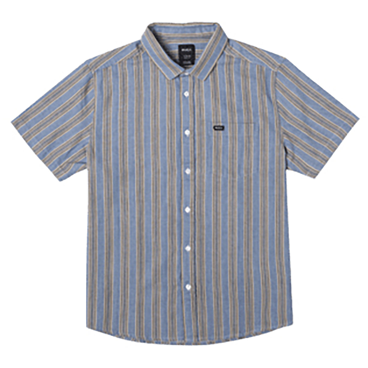 RVCA Harbor Stripe Short-Sleeve Shirt - Men's Denim