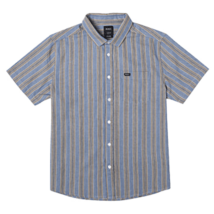 RVCA Harbor Stripe Short-Sleeve Shirt - Men's Denim