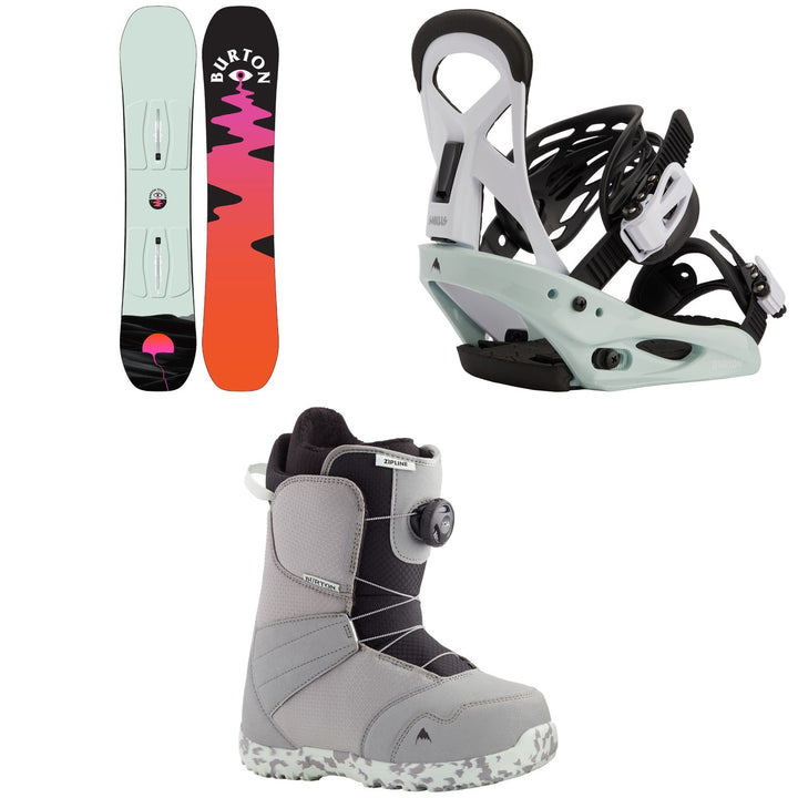 Burton Yeasayer Smalls Snowboard + Smalls Snowboard Bindings + Zipline Boa Snowboard Boots - Kids' 2021
