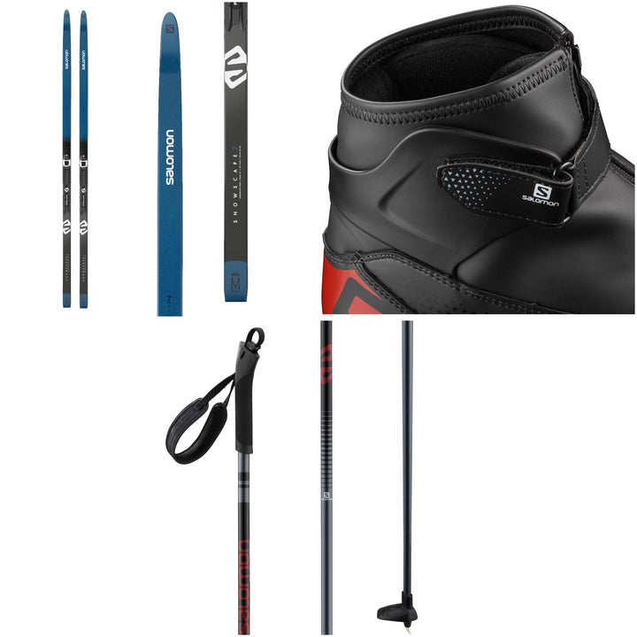 Salomon Snowscape 7 Cross Country Skis + Prolink Auto Classic Bindings + Escape Plus Prolink Boots + Escape Poles 2021