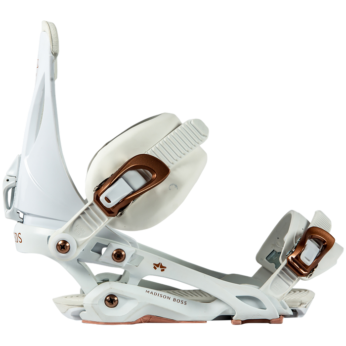 Rome Madison Boss Snowboard Bindings 2020 White Rosegold