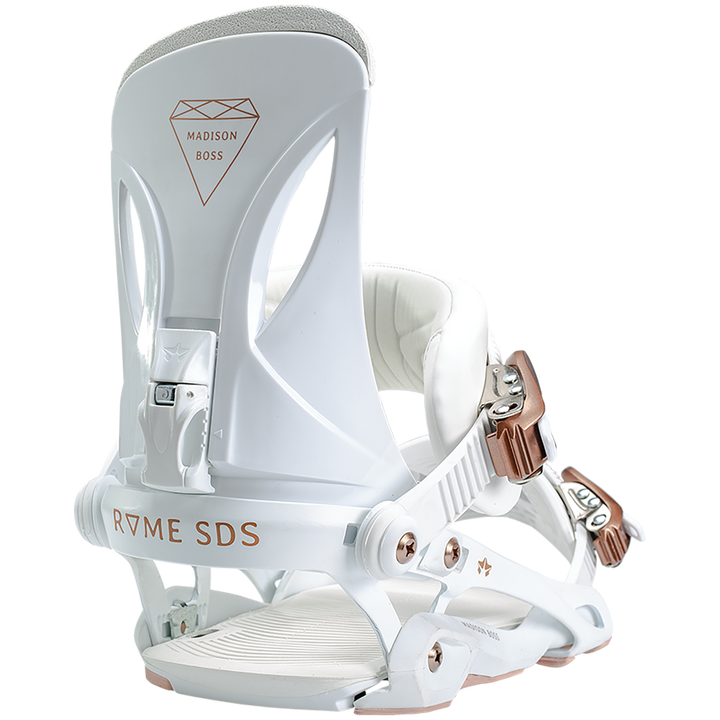 Rome Madison Boss Snowboard Bindings 2020 White Rosegold