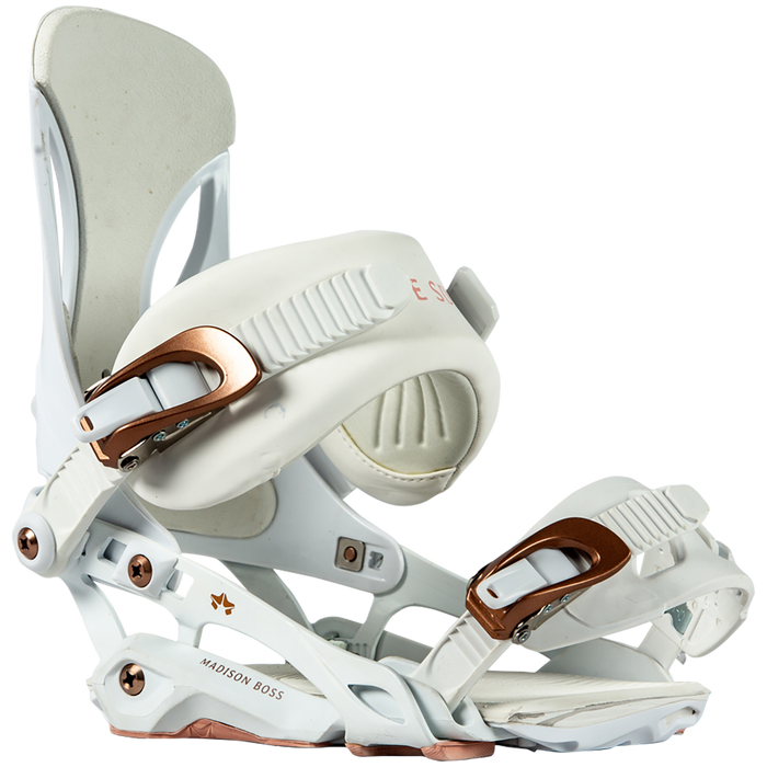 Rome Madison Boss Snowboard Bindings 2020 White Rosegold