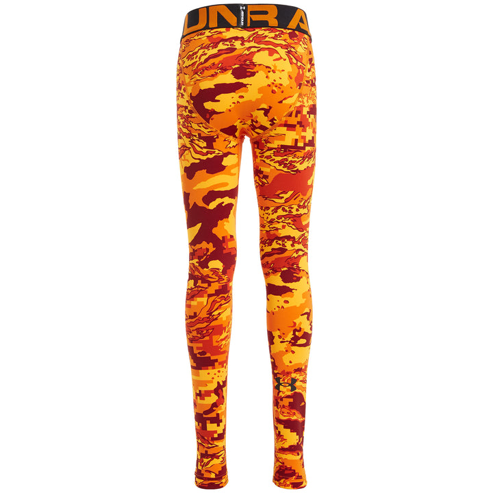 Under Armour ColdGear® Armour Printed Leggings - Boys' Vibe Orange