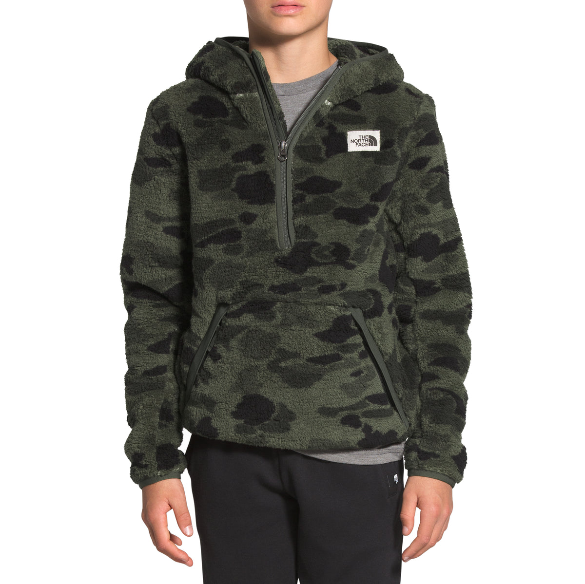 The North Face Campshire Hoodie - Boys' New Taupe Green Duck Camo Print