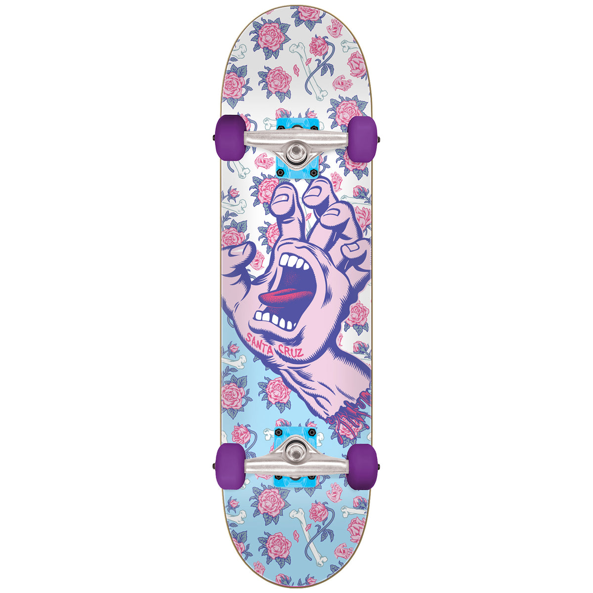 Santa Cruz Floral Decay Hand Mini 7.75 Skateboard Complete