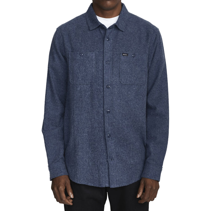 RVCA Harvest Long-Sleeve Flannel Shirt - Men's Moody Blue
