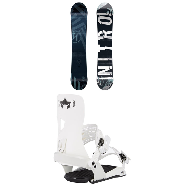 Nitro T1 Snowboard + Rome Crux SE Snowboard Bindings 2020