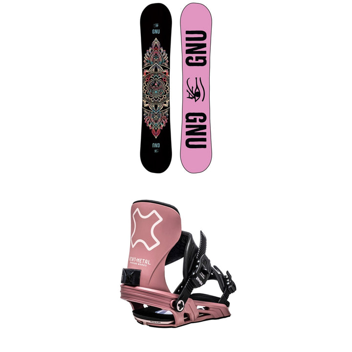 GNU Asym Ladies Choice C2X Snowboard + Bent Metal Stylist Snowboard Bindings - Women's 2021