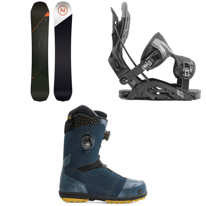 Nidecker Platinum Snowboard + Flow Fuse Fusion Snowboard Bindings + Nidecker Triton Focus Boa Snowboard Boots 2020