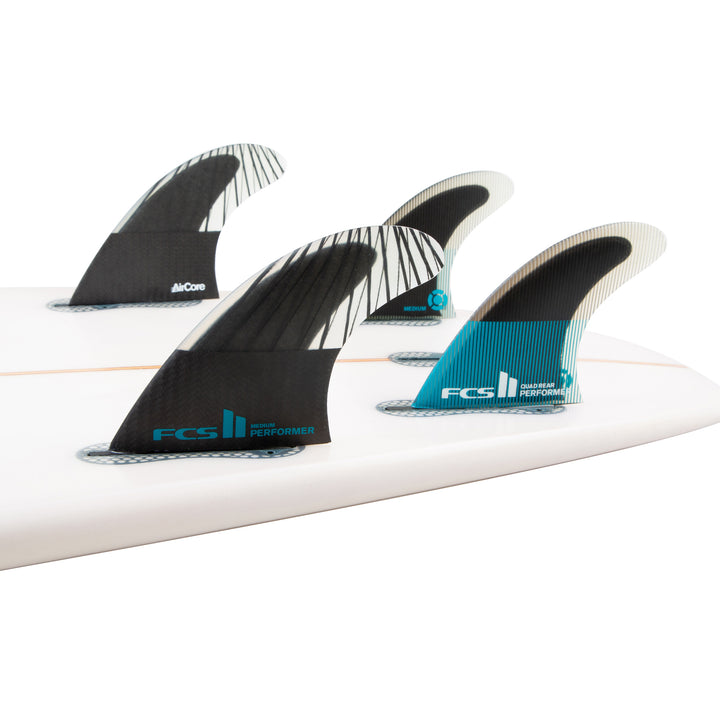 FCS II Performer PC Small Quad Fin Set Teal/Black