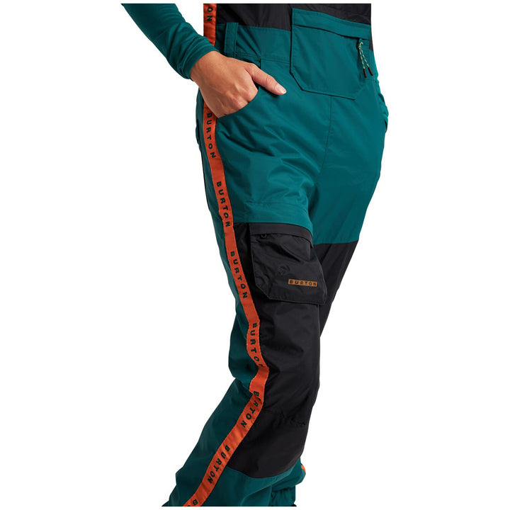 Burton Avalon Lightweight Bibs - Women's Antique Green/True Black/Papaya