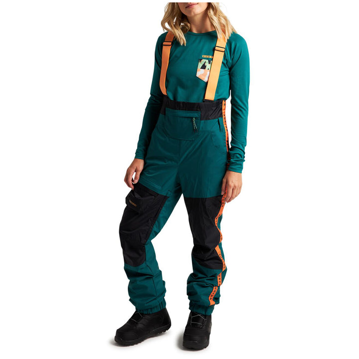 Burton Avalon Lightweight Bibs - Women's Antique Green/True Black/Papaya