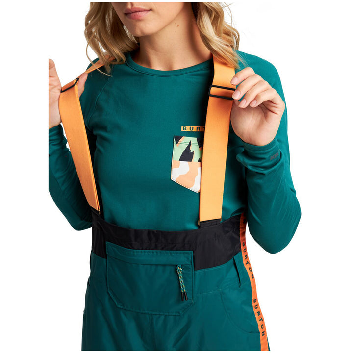 Burton Avalon Lightweight Bibs - Women's Antique Green/True Black/Papaya