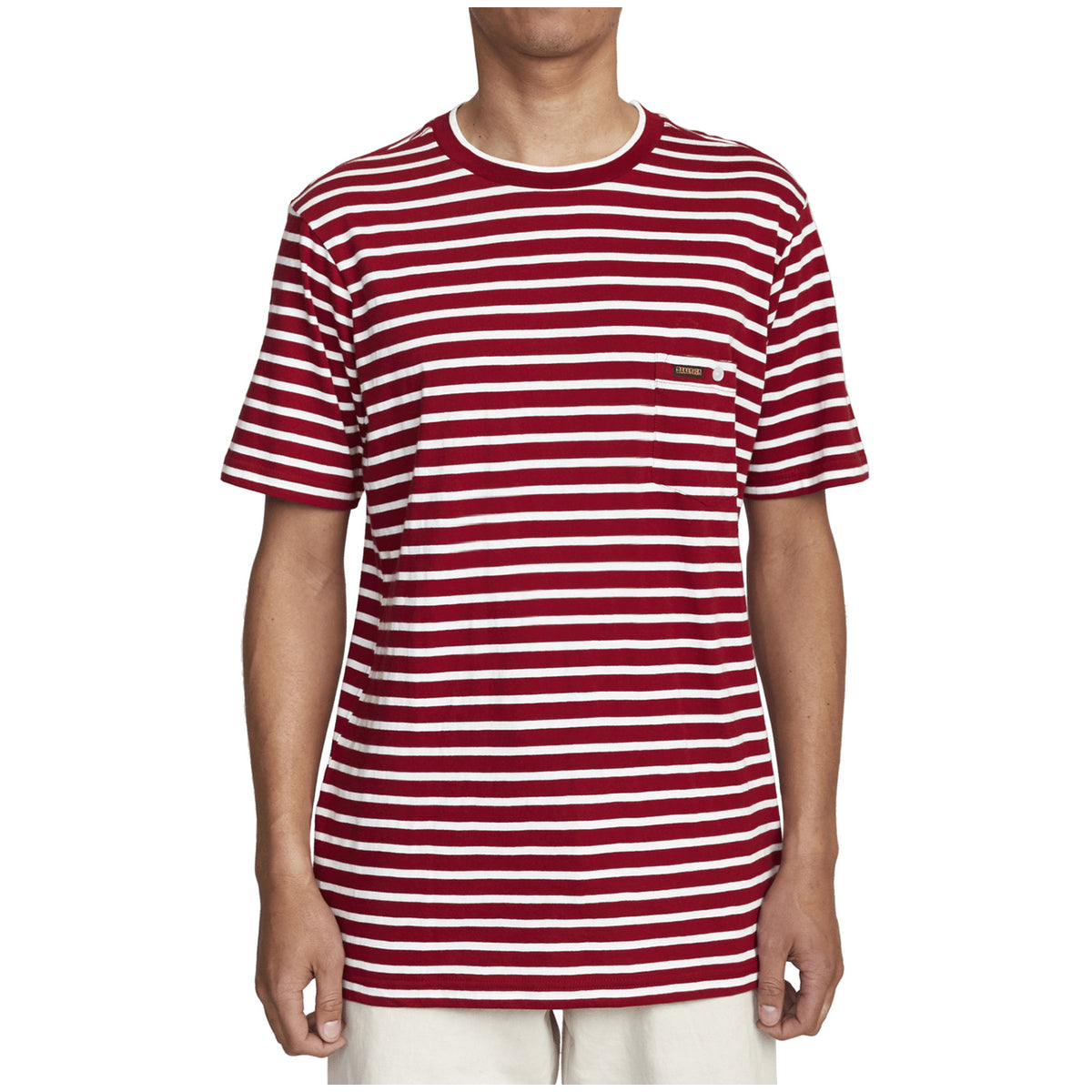 RVCA x Baker Striped T-Shirt - Men's Bright Red