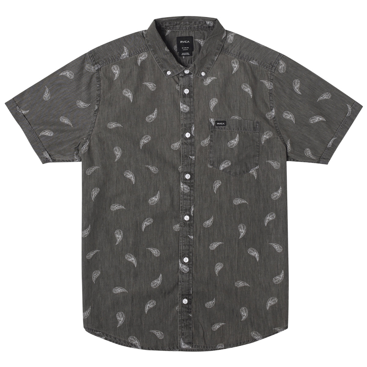 RVCA Hasting Floral Short-Sleeve Shirt - Men's Washed Black