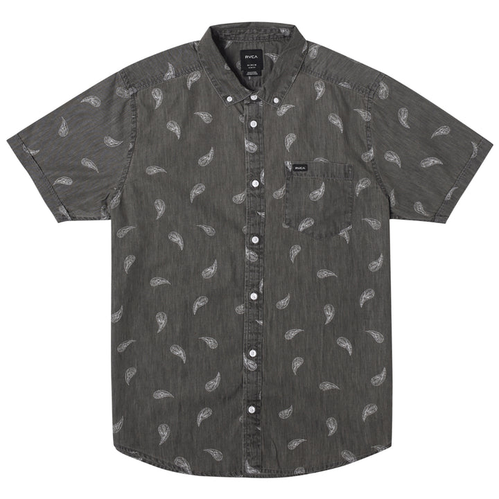 RVCA Hasting Floral Short-Sleeve Shirt - Men's Washed Black