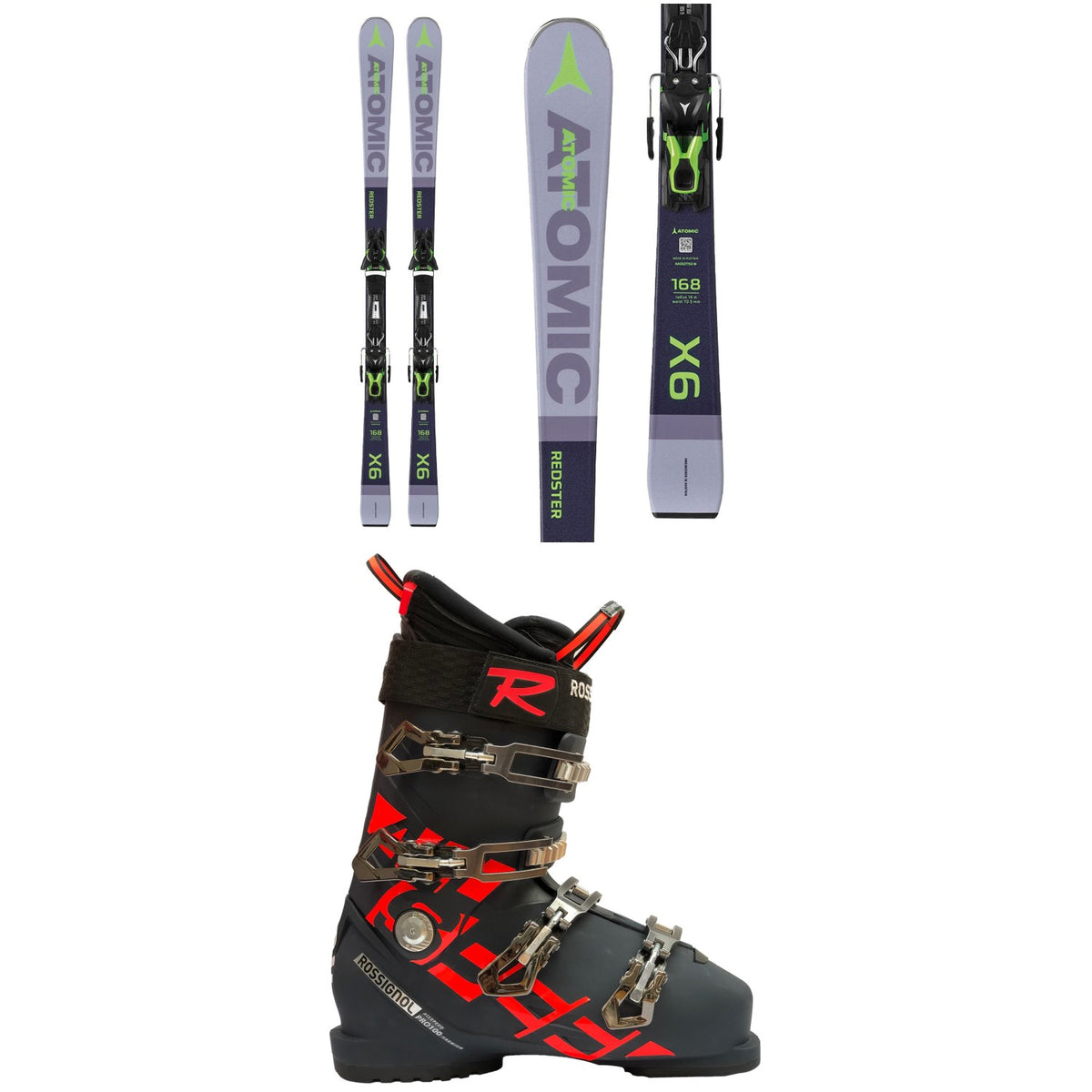Atomic Redster X6 Skis + FT 11 GW Bindings 2020 + Rossignol Allspeed Pro 100 Premium Ski Boots