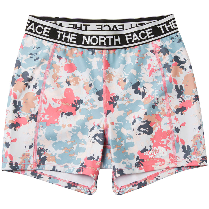 The North Face Bike Shorts - Girls' Tourmaline Blue Multi Floral Camo Print