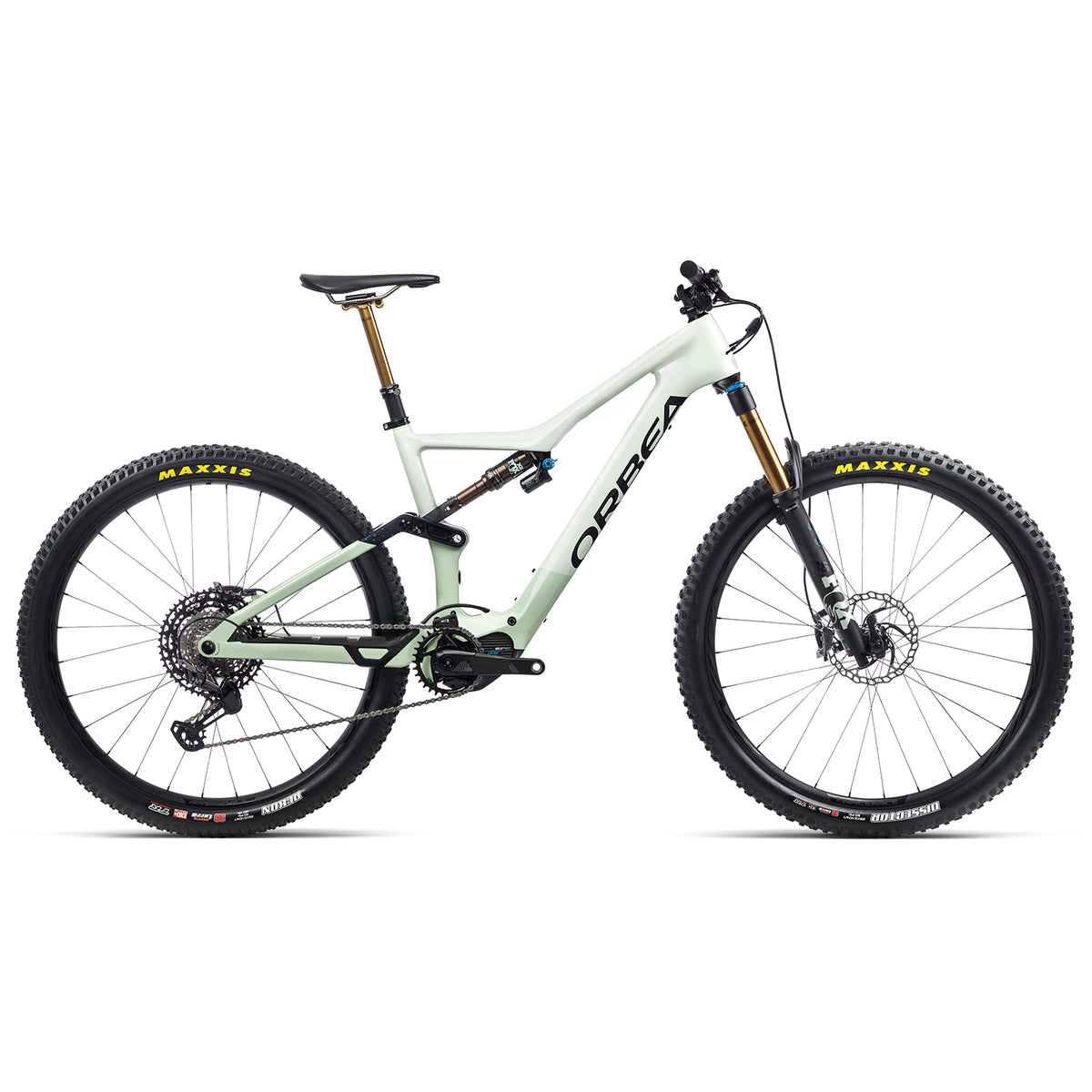 Orbea Rise M-Team E-Mountain Bike 2021 Sap White/Green Fog
