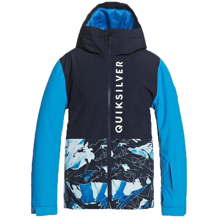 Quiksilver Side Hit Jacket - Boys' Brilliant Blue Nature Abstrakt