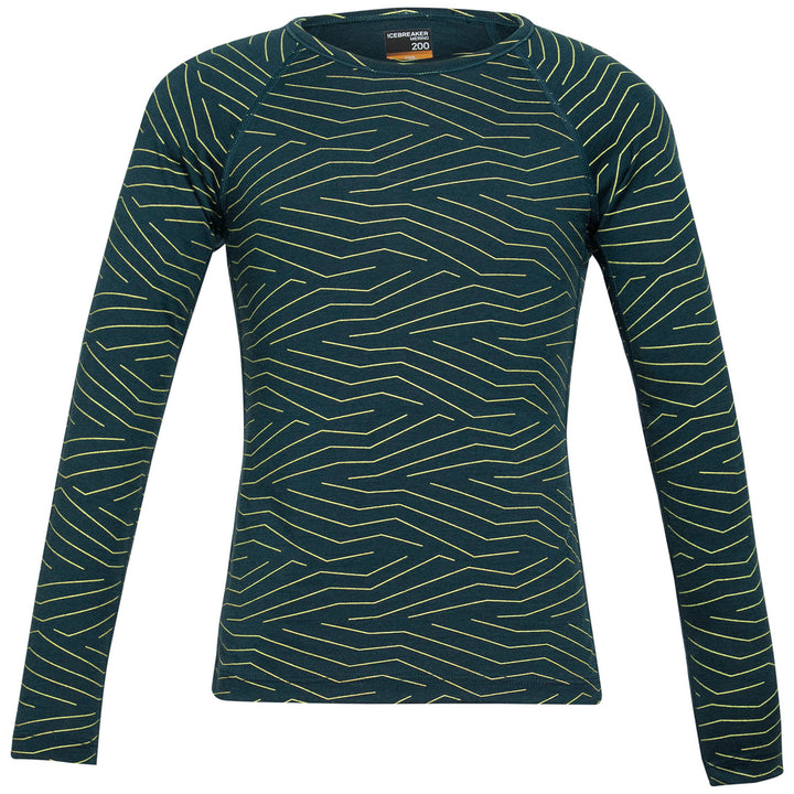 Icebreaker 200 Oasis Napasoq Lines Long Sleeve Crew - Kids' Nightfall