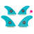 Catch Surf Honeycomb Hi-Performance Quad Fin Set Cyan