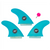 Catch Surf Honeycomb Hi-Performance Tri Fin Set Cyan