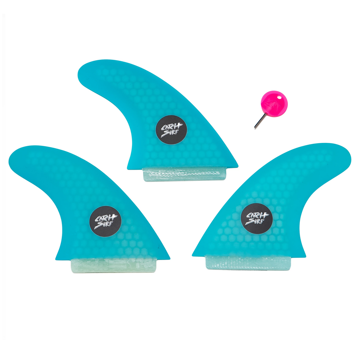 Catch Surf Honeycomb Hi-Performance Tri Fin Set Cyan