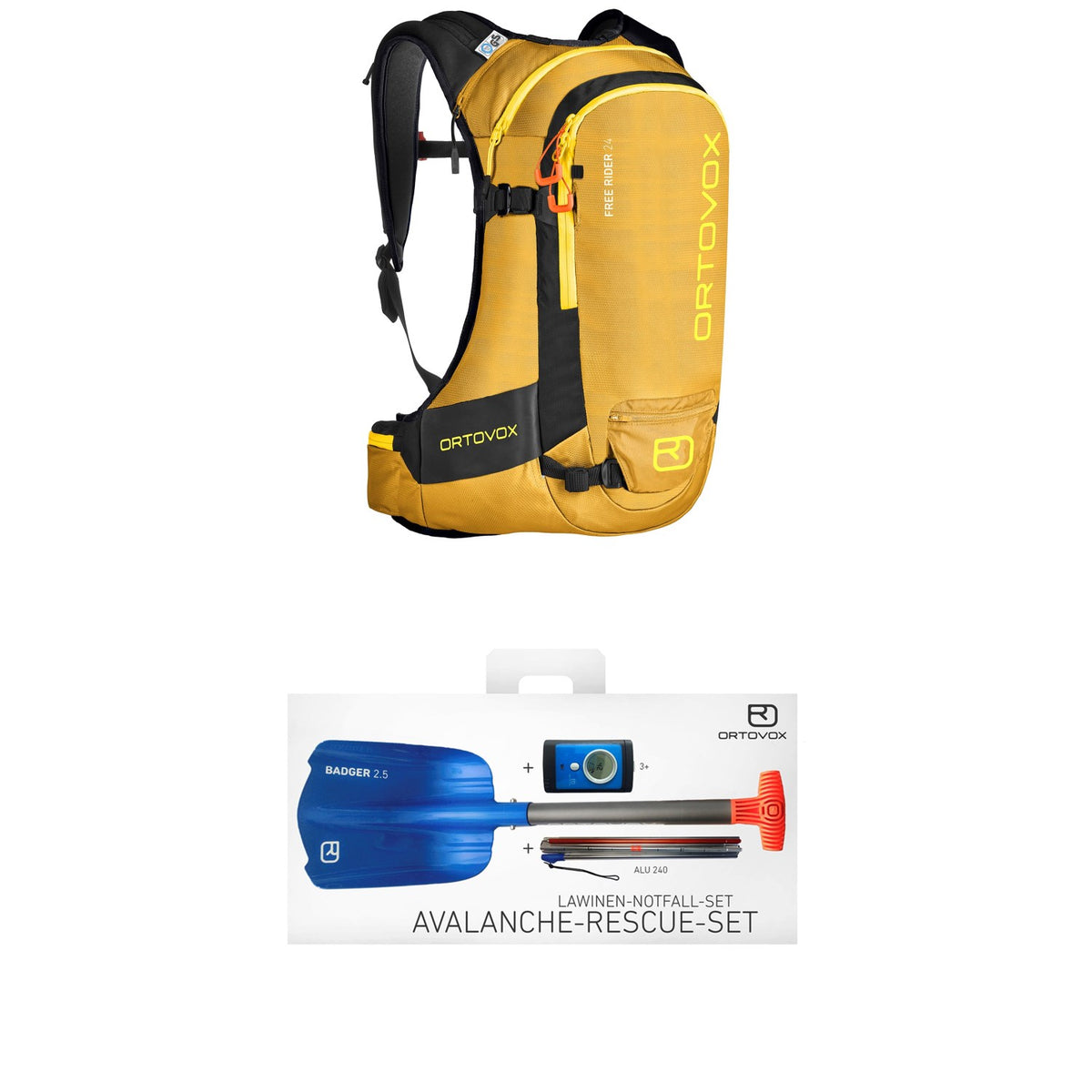 Ortovox Free Rider 24L Backpack + 3+ Avalanche Rescue Kit