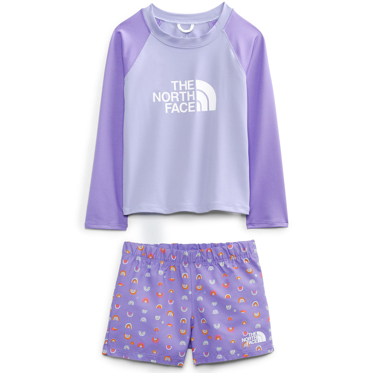 The North Face Long Sleeve Sun Set - Toddlers' Pop Purple Rainbows End Print