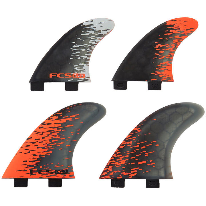 FCS PC-7 Quad Fin Set Orange Smoke