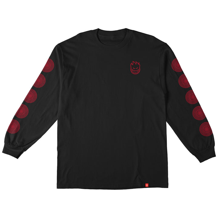 Spitfire Stock Bighead Swirl Long-Sleeve T-Shirt - Men's Black/Red