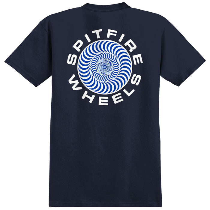 Spitfire Classic 87' Swirl T-Shirt - Men's Navy/White