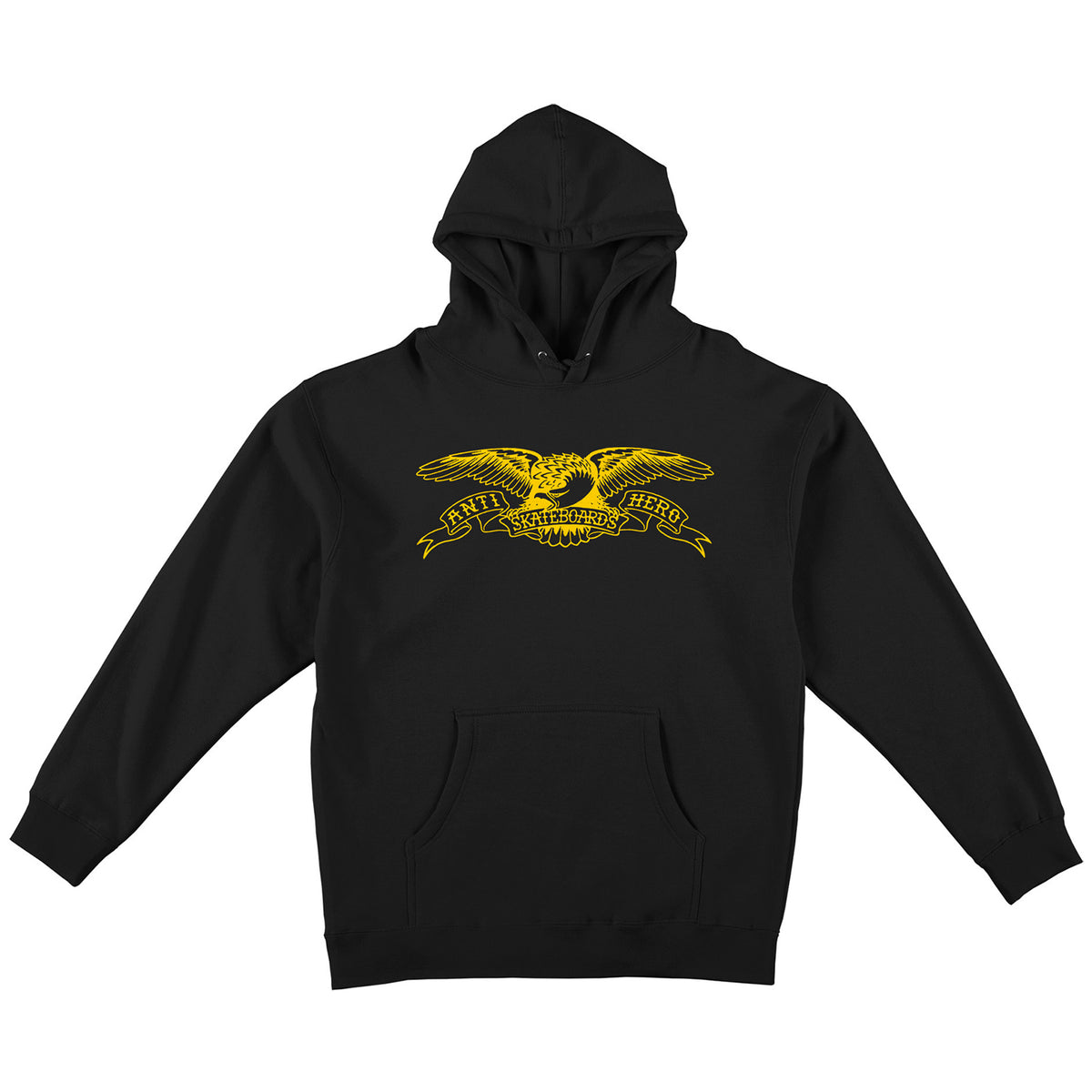 Anti Hero Basic Eagle Hoodie - Men's Black/Yellow