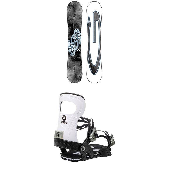 GNU Carbon Credit Asym BTX Snowboard + Bent Metal Joint Snowboard Bindings 2021