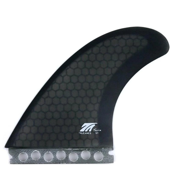 True Ames TA 5.1 Futures Twin Fin Set Smoke Hexcore