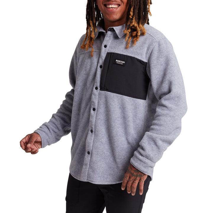 Burton Hearth Fleece Long-Sleeve Shirt - Men's Gray Heather