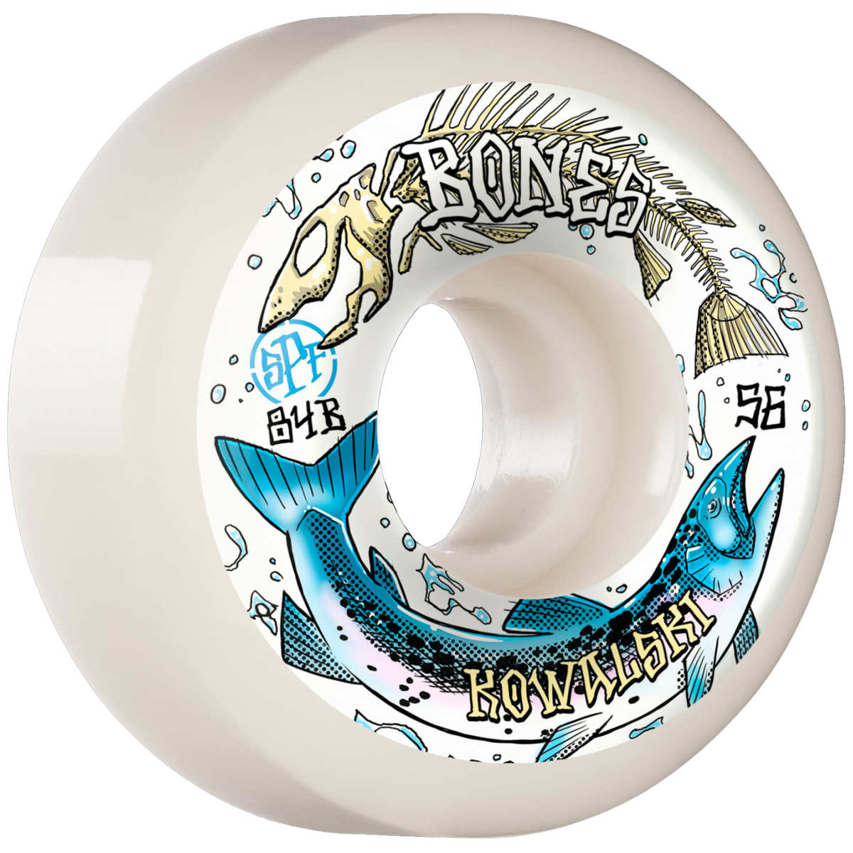 Bones Kowalski Salmon Spawn SPF 84B Sidecuts Skateboard Wheels