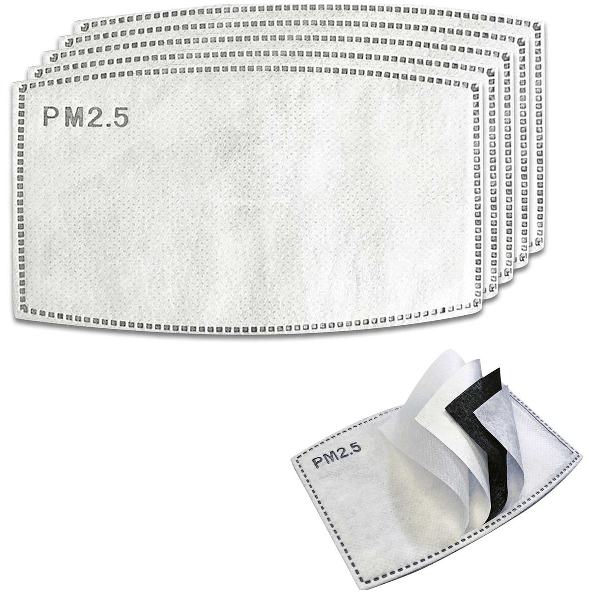 Coal PM 2.5 Carbon Filter Face Mask - 5-Pack None
