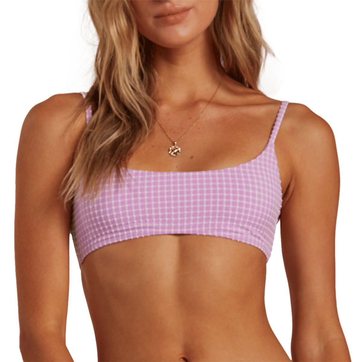 Billabong Surf Check Mini Crop Bikini Top - Women's Lit Up Lilac