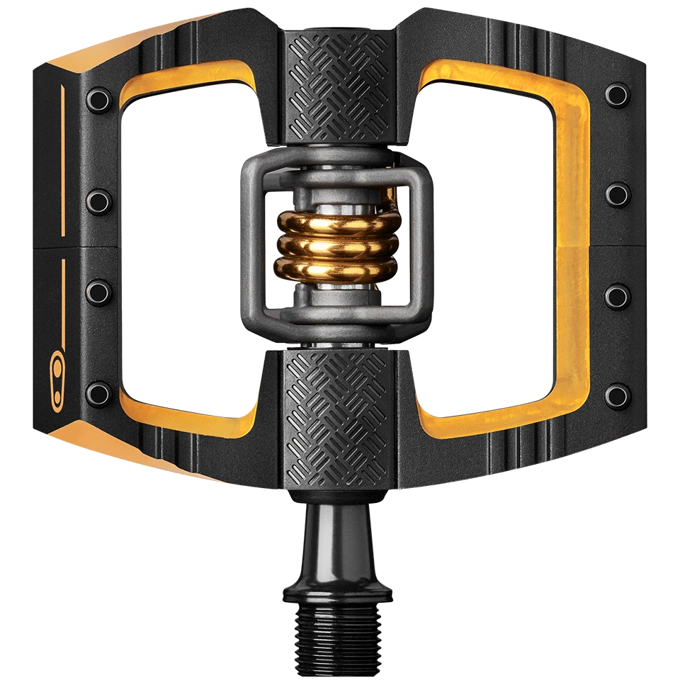 Crank Brothers Mallet DH 11 Pedals Black & Gold/Gold Spring