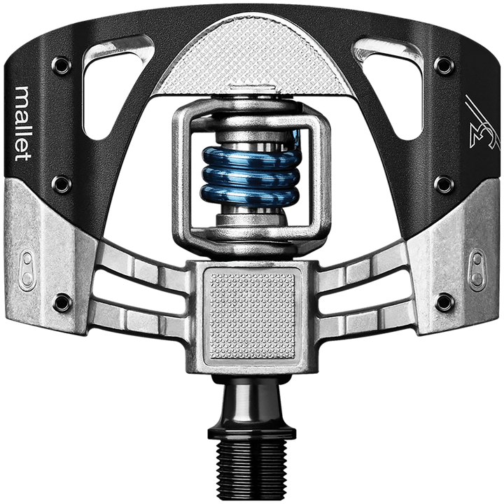 Crank Brothers Mallet 3 Pedals Raw & Black/Light Blue Spring